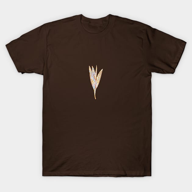 Gold Prism Mosaic Autumn Crocus Botanical Illustration T-Shirt by Holy Rock Design